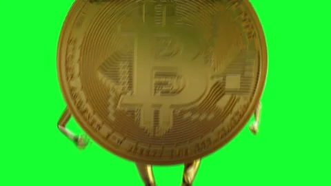 Bitcoin character. Realistic 4k green screen animation. 스톡 동영상 301031672