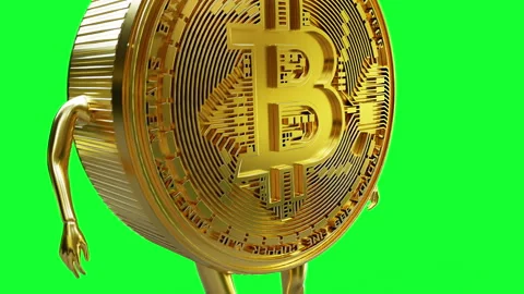 Bitcoin character. Realistic 4k green screen animation. 库存影片 301032534