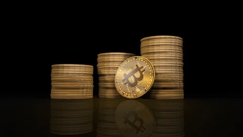 Bitcoin chart made of bitcoin towers 库存影片 92295001