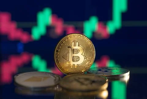 Bitcoin chart Stock Photos