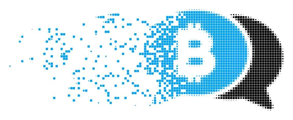 Bitcoin Chat Decomposed Pixel Icon Illustrazione stock