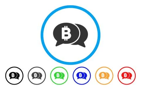 Bitcoin Chat Flat Icon Illustration