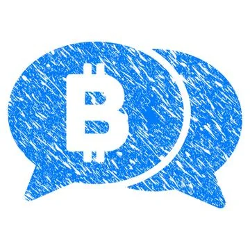 Bitcoin Chat Grunge Icon Illustration