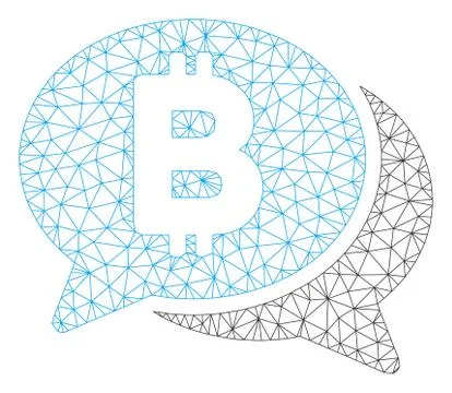 Bitcoin Chat Vector Mesh Network Model Illustration