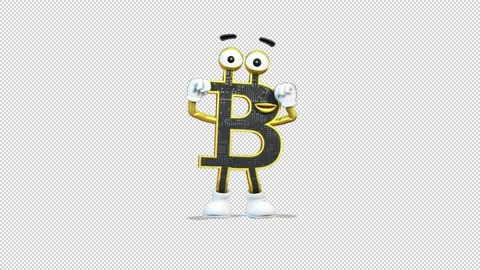 Bitcoin cheering Video Loop and Alfa Channel Stockbeeldmateriaal 163287307