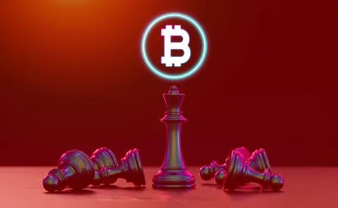 Bitcoin chess Stock Illustration