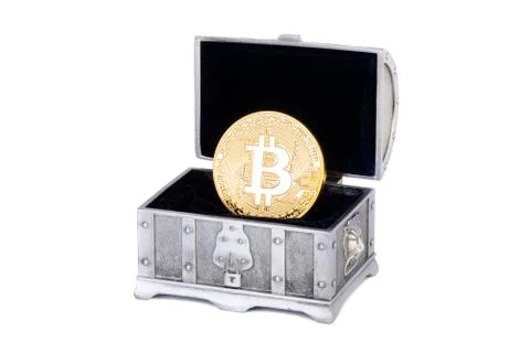 Bitcoin in chest Stock Photos