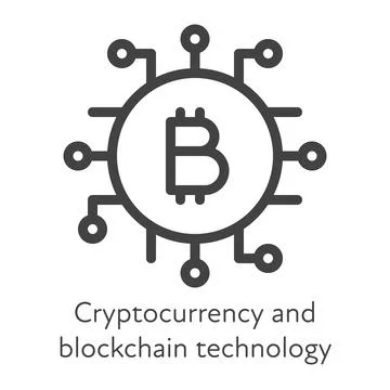 Bitcoin with chip connection cryptocurrency symbol Stock Illustration