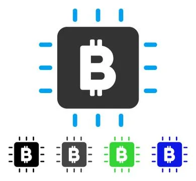 Bitcoin Chip Flat Icon Stock-Illustration