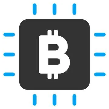 Bitcoin Chip Flat Vector Icon Stock Illustration