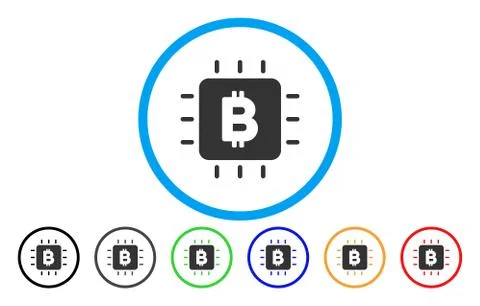 Bitcoin Chip Rounded Vector Icon Illustrazione stock