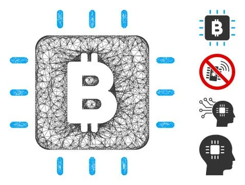 Bitcoin Chip Web Vector Mesh Illustration Illustrazione stock