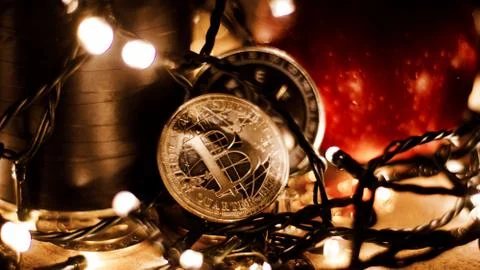 Bitcoin christmas concept Foto stock