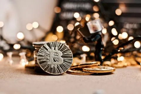 Bitcoin christmas mining Stock Photos
