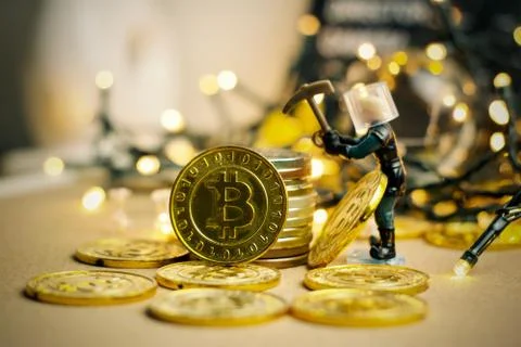 Bitcoin christmas mining Stock Photos