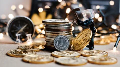 Bitcoin christmas mining Stock Photos