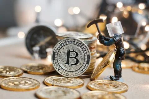 Bitcoin christmas mining Stock Photos