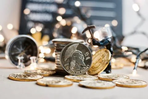 Bitcoin christmas mining Stock Photos