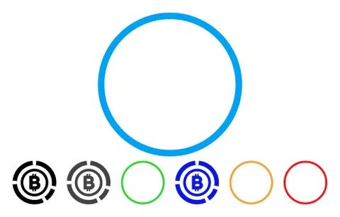 Bitcoin Circle Diagram Flat Icon Stock Illustration