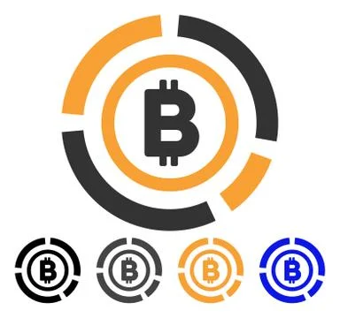 Bitcoin Circle Diagram Vector Icon Stock Illustration