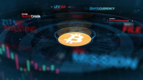 Bitcoin Circle Digital Encryption Stock Footage 156689488