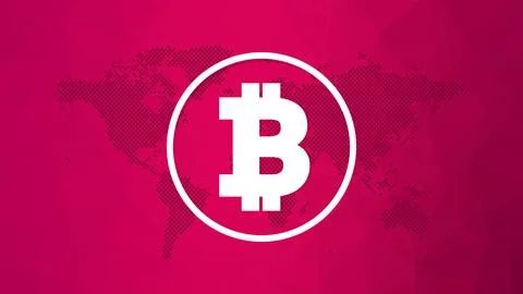 Bitcoin circle sign. Blockchain  technology, crypto currency symbol Stock Illustration