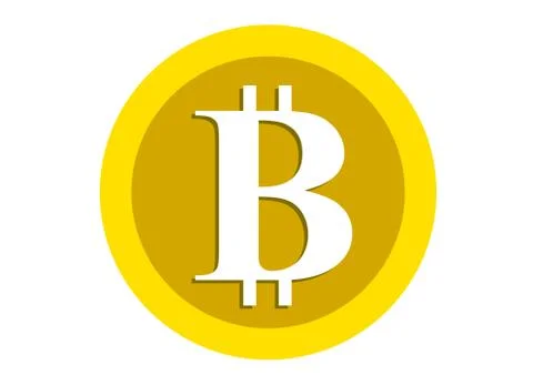 Bitcoin circle yellow Stock Illustration