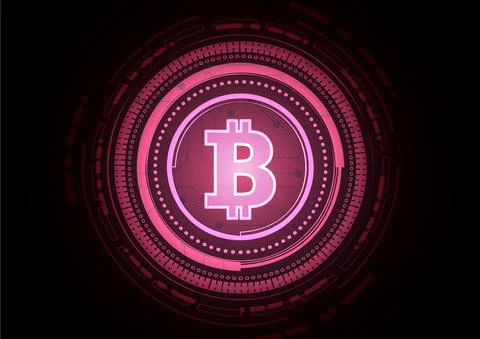 Bitcoin Circuit technology background with hi-tech digital Stock Illustration