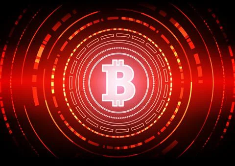 Bitcoin Circuit technology background with hi-tech digital 스톡 일러스트