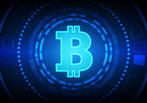 Bitcoin Circuit technology background with hi-tech digital Stock Illustration