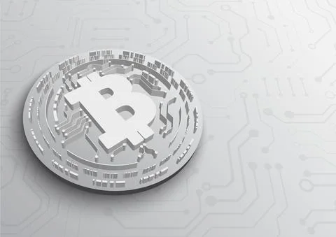 Bitcoin Circuit technology background with hi-tech digital Stock Illustration