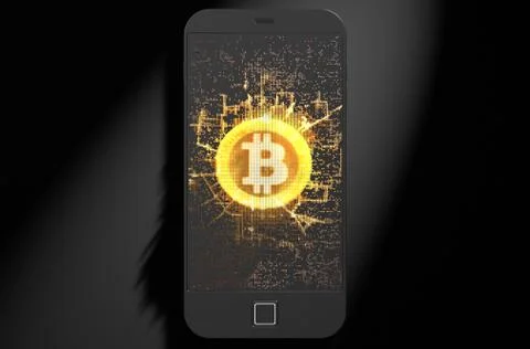 Bitcoin Cloner Smartphone Stock Illustration
