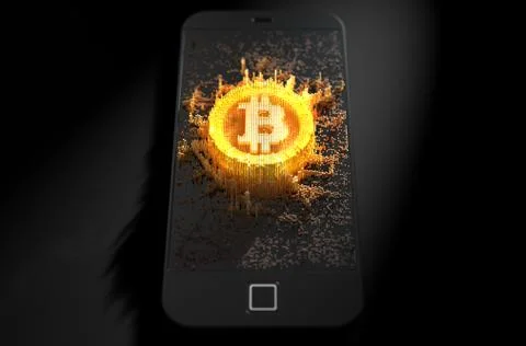 Bitcoin Cloner Smartphone 스톡 일러스트