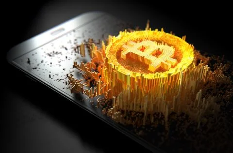 Bitcoin Cloner Smartphone Illustrazione stock