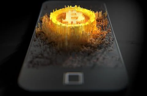 Bitcoin Cloner Smartphone 스톡 일러스트