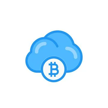 Bitcoin cloud mining icon Stock Illustration