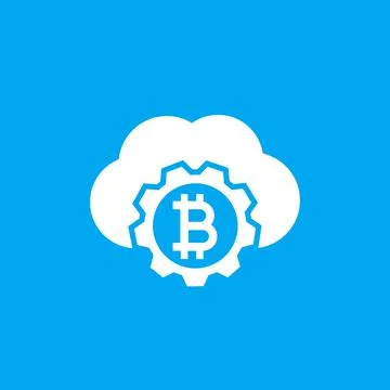 Bitcoin cloud mining vector icon Stock Illustration
