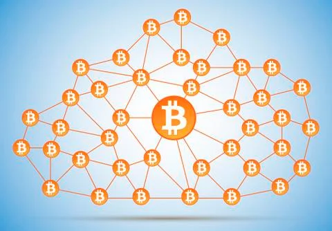 Bitcoin cloud net Stock Illustration
