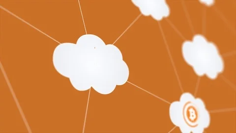 Bitcoin cloud network Stock Footage 81247193