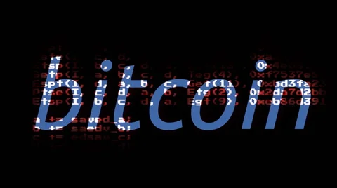 Bitcoin code mask blue crypto Stock Footage 56227425