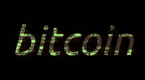 Bitcoin code mask green crypto Stock Footage 56227553