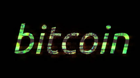 Bitcoin code mask green distortion Stock Footage 56227676