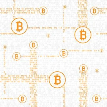 Bitcoin code seamless background Illustrazione stock