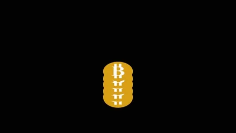 Bitcoin coin animation with gold stack. Bitcoin coin cryptocurrency money a.. Stock Footage 337617297