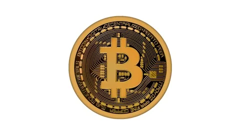 Bitcoin coin appearing and exploding on the white background Stock Footage 83847822