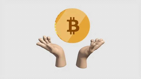 Bitcoin Coin Between Hands Financial Animation Icon Stock Footage 341766360