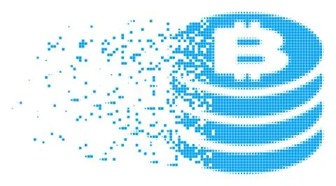Bitcoin Coin Column Erosion Pixel Icon Illustrazione stock
