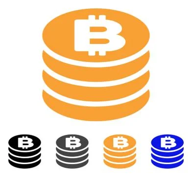 Bitcoin Coin Column Vector Icon Stock Illustration