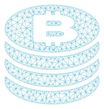 Bitcoin Coin Column Vector Mesh Network Model Illustrazione stock
