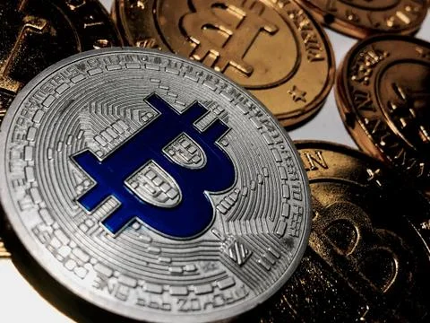 Bitcoin coin concept Stock Photos